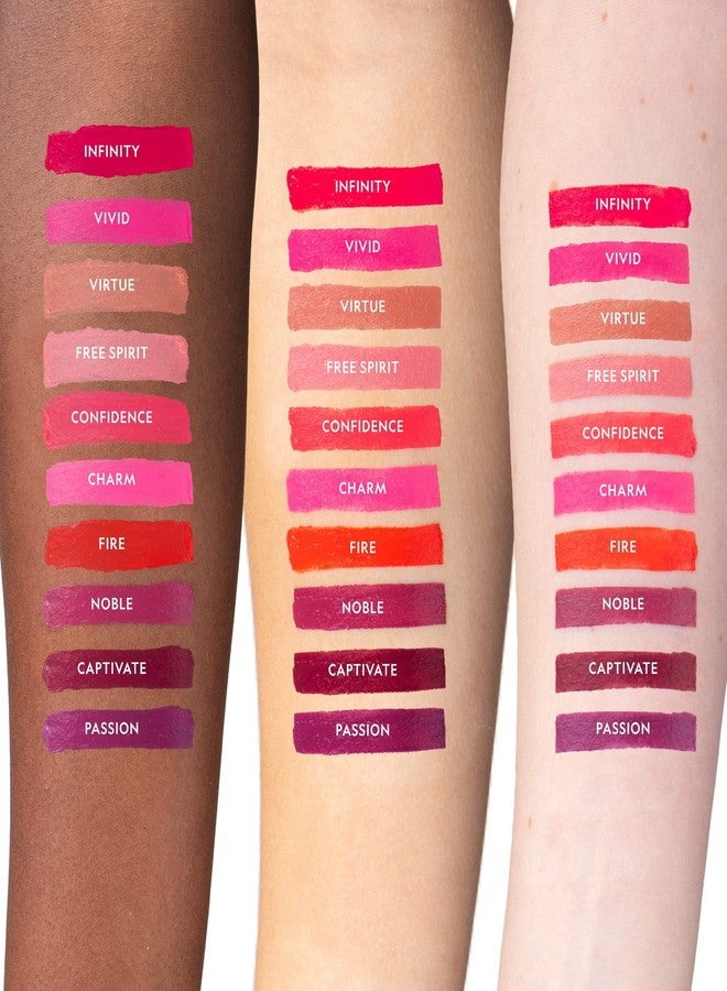 YENSA Vibrant Silk Hydrating Lip Stick - Long Lasting Lipstick with Hyaluronic Acid, Vitamin E & Super Oils - High Pigment Color & Semi Glossy Finish - Moisturizing Formula - Infinity (0.12 oz) - Image 4